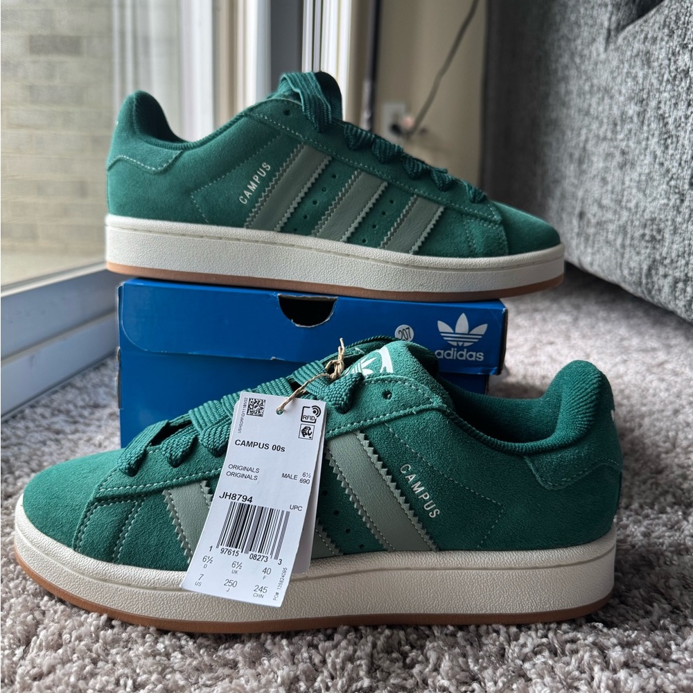 Size 7 Adidas Campus 00s “Collegiate Green Silver” Colorway Authentic JH8794